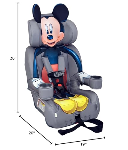 KidsEmbrace 2-in-1 Car Seat | Forward-Facing Harness (26.5–65 lbs) & Booster Mode (40–100 lbs) | Latch | Premium Fit with Multi-Position Headrest, Harness & Recline - Disney Mickey Mouse