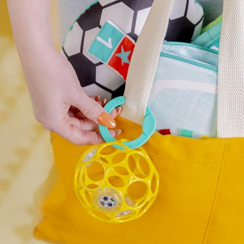 Bright Starts Grip & Kick Oball Activity Gym, Soccer Theme with Easy-Grasp Baby Toys, Baby Play Gym, Kick Pad with Activated Lights & Tummy Time Pillow, Unisex, Newborn+