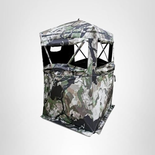 Primos Hunting Primos Hide-N-Sneak Hunting Blind, 270 Degree Ground Blind with Silent Slide Windows in Veil Camo