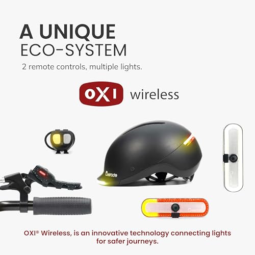 Overade Life Helmet for Bikes and e-Scooters, with Powerful Front/Rear Lighting - Flashing Function - One Size fits All (Pearl Grey)