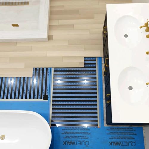 QuietWarmth Float 2-in-1 Kit QWF3X166F240VAL Radiant Floor Heating Mat w/Smart Home Thermostat for Laminate, Wood, Luxury Vinyl Floating Flooring- Cuttable Mat Size 3’x16.7' 240Volt (Covers 50sf)