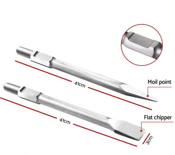 Two Stroke Demolition Jack Hammer Concrete Breaker Drill with Point and Flat Chisel