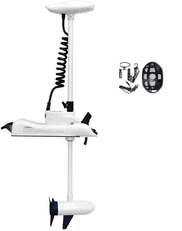 Zichen Haswing CaymanB Bow-Mount Trolling Motor with Wireless Remote Control - 55LBS Thrust, 54in. Shaft, for Fishing Boat in Freshwater & Saltwater