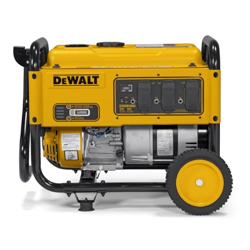 DeWalt 5,000 Starting Watt Portable Gas Generator, 223cc Engine, Idle Control Technology, CO Protect Carbon Monoxide Detection, Never-Flat Wheels, Heavy Duty Steel Frame, Emergency Jobsite Power