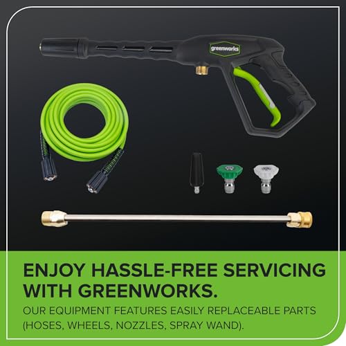 Greenworks 2100 PSI (SGS Certified) 1.2 GPM 13Amp Compact Electric Pressure Washer Telescoping Handle Power Washer for Cars, Driveways, Patios, Patio Furniture & Around Pools
