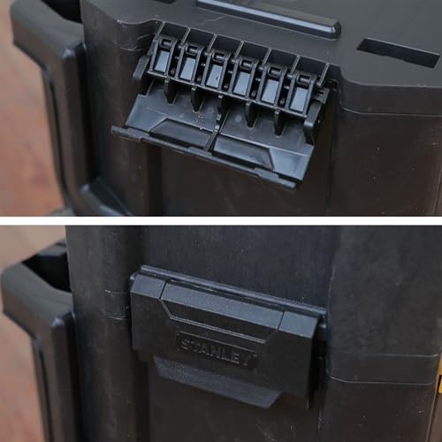 STANLEY Rolling Workshop Toolbox, Detachable Toolbox with Drawers, Flip Bin, Back Pocket, 7 Heavy Duty Wheels, 1-79-206
