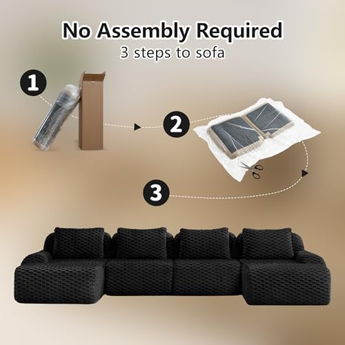 KEIKI Modular Sectional Sofa for Living Room, No Assembly Boneless Couch with Deep Seat Comfort, Oversized Modular Sofa Configuration for Group Comfort