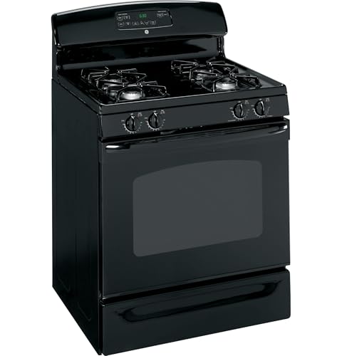 GE 30-Inch Freestanding Gas Range with 4 Sealed Burners, Standard Clean Oven, Black