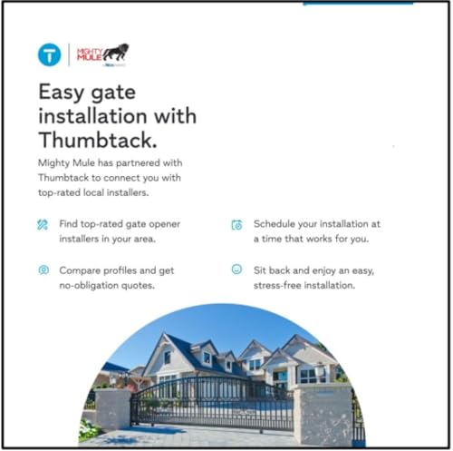 Mighty Mule MM371W Automatic Gate Opener, Smart and Solar Ready, Includes Gate Opener Remote and More-Up to 16ft Long or 550lb, Black, 1 Gate Opener Kit