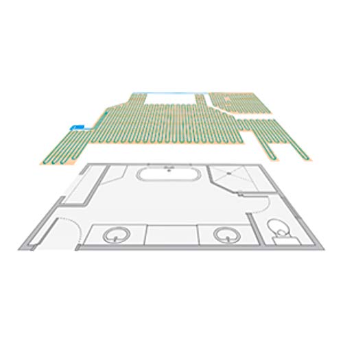 SunTouch TapeMat Electric Under Floor Heating Mat with 1/8" Thick Cable, Open-Weave Orange Mesh, 15 Sq Ft (7.5' x 2'), 120V, Commercial and Residential, Installs Beneath Tile, Stone, Laminate