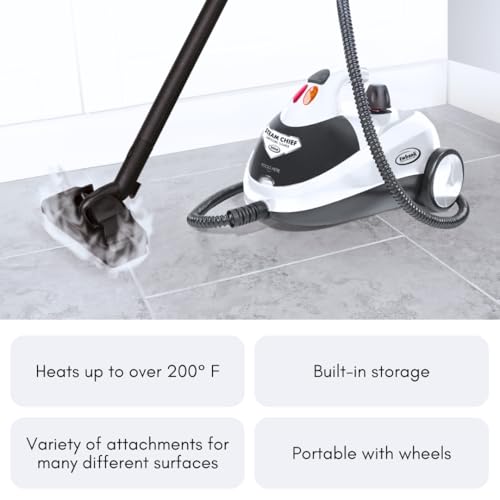 Ewbank 1800W Steam Cleaner, with attachments, Carpets, Tile, Floors, car, Upholstery, Bathroom, Kitchen, Windows, Grout