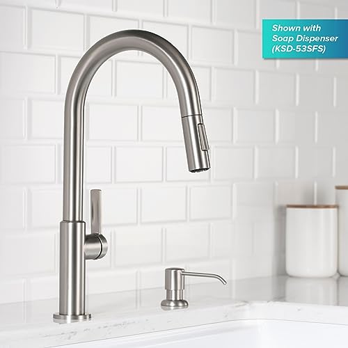 KRAUS Oletto Single Handle Pull Down Kitchen Faucet in Spot Free Stainless Steel, KPF-2820SFS