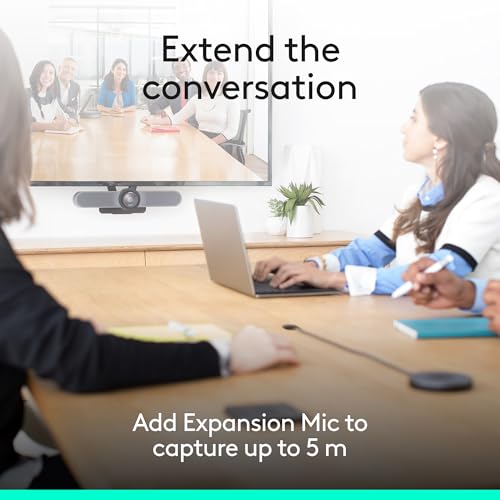 Logitech MeetUp Video Conferencing System, Ultra HD 4K/1080p/720p, 3 Microphones/Adjustable Speakers, Wide Field of View 120°, PC/Mac/Laptop/MacBook/Tablet - Black