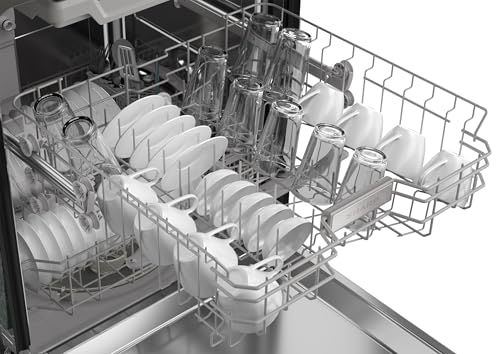 Sharp SDW6506JS 24-inch Stainless Steel Dishwasher, 49 dB, Third Rack, 12 Place Settings, Front Touch Controls