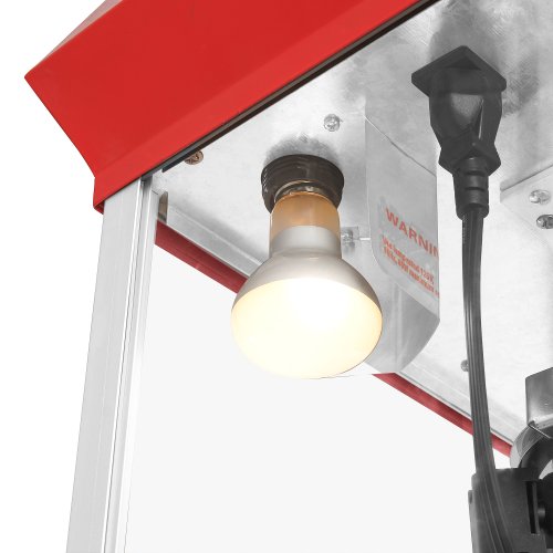 Popcorn Machine with Cart - Carnival 8oz Popper with Stainless-Steel Kettle, Heated Warming Tray, and Old Maids Drawer by Great Northern Popcorn (Red)