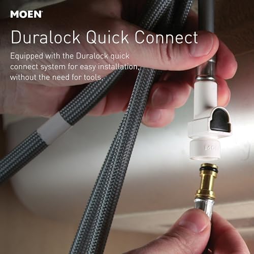 Moen Align Matte Black One-Handle Single Hole Pre-Rinse Spring Kitchen Faucet with Pull Down Sprayer and Power Boost, 5923BL