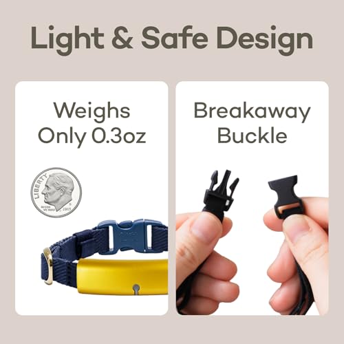 Catlog Health Tracker for Cats - Smart Cat Collar with Safety Breakaway Buckle for Indoor Cats, Wellness Alerts, Real-time Monitoring (Kimono (Sakura -Night-),XL)