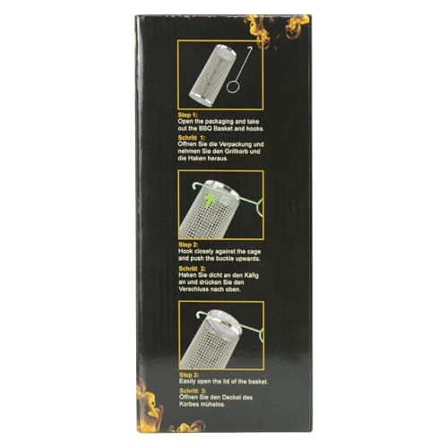 ivtivfu Rolling Grill Baskets, Removable Wooden Handle, 304 Stainless Steel, Nesting Grilling Net, BBQ Accessories Tools for Vegetable Shrimp, Outdoor Cooking Camping, Birthday Gifts for Men Dad Husband