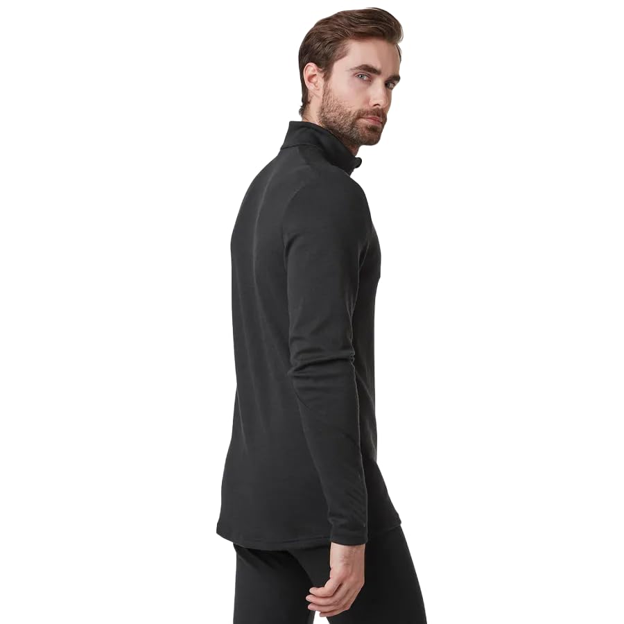 Helly Hansen LIFA Merino Midweight Half-Zip Base Layer for Men - Performance Wicking Interior, 990 Black - Medium