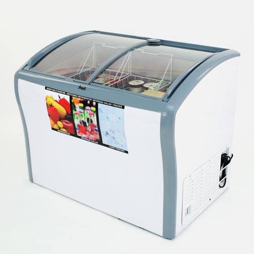 Avanti Commercial Convertible Refrigerator/Freezer/Beverage Cooler with Sliding Glass Display Doors with Storage Baskets, Adjustable Temperature Control and Defrost Drain, 9.5-Cu.Ft., White