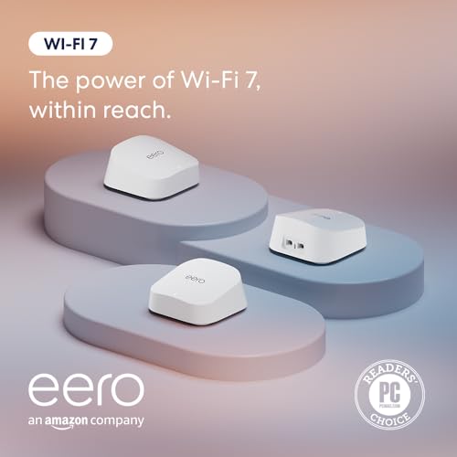 Amazon eero 7 dual-band mesh Wi-Fi 7 router (newest model) - Supports internet plans up to 2.5 Gbps, Coverage up to 6,000 sq. ft., 3-pack