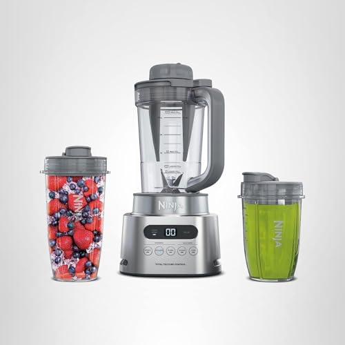 Ninja SS151 TWISTi Blender DUO, High-Speed 1600 WP Smoothie Maker & Nutrient Extractor* 5 Functions Smoothie, Spreads & More, smartTORQUE, 34-oz. Pitcher & (2) To-Go Cups, Gray