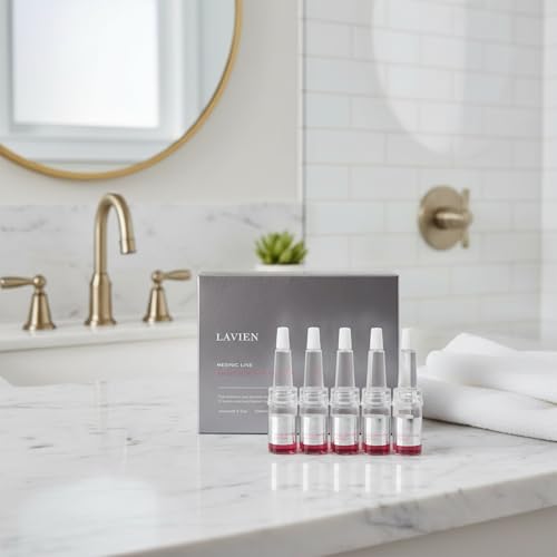 Lavien Medinic Line Amino Silk Skin Ampoule - Concentrated Serum, Hydrolyzed Collagen - Fine Lines, Wrinkle Improvement, All Skin Types - 2 ml-5 Bottle