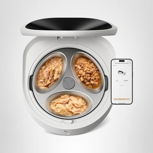 PETLIBRO Automatic Cat Feeder Wet Food with Stainless Steel Bowl, Refrigerated Auto Cat Feeder with Semiconductor Cooling, 3 Fresh Meals for 3 Days, App-Controlled Pet Food Dispenser, Easy to Clean