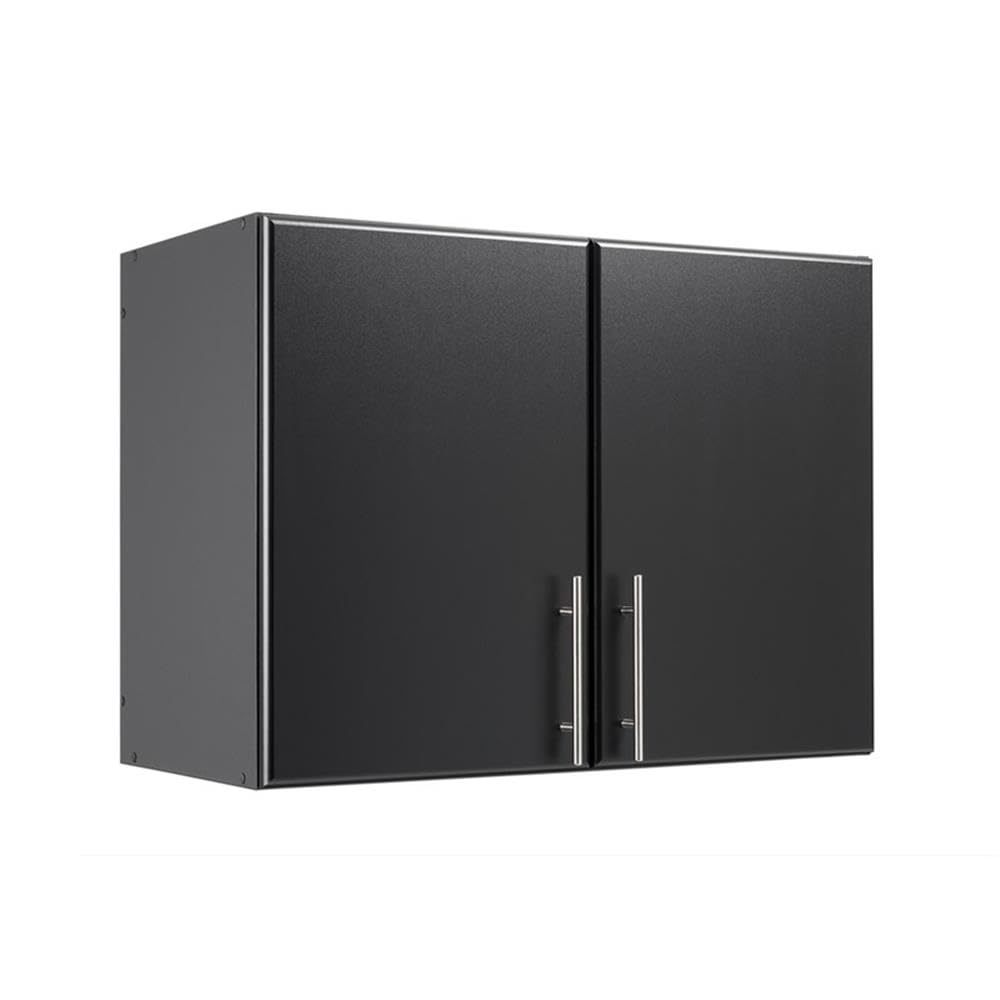 Prepac Elite Functional 8-Piece Garage Cabinets and Storage System Set G, Simplistic Garage Shop Cabinets 16" D x 128" W x 89" H, Black, BRSX-1016-8M