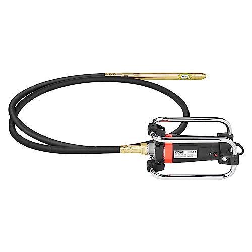 VEVOR Concrete Vibrator, 1300W Power, 16000 Vibrations Per Minute, Durable 2HP Copper Engine, Portable for Construction, Comes with 14.75ft Shaft, Ideal for Removing Air Pockets & Smoothing