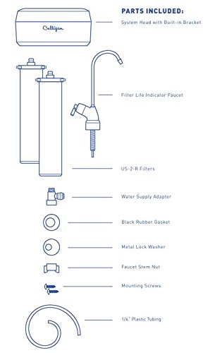 CULLIGAN US-2 2Stage Drink WTR System, 13.58 x 10.23 x 4.52, White