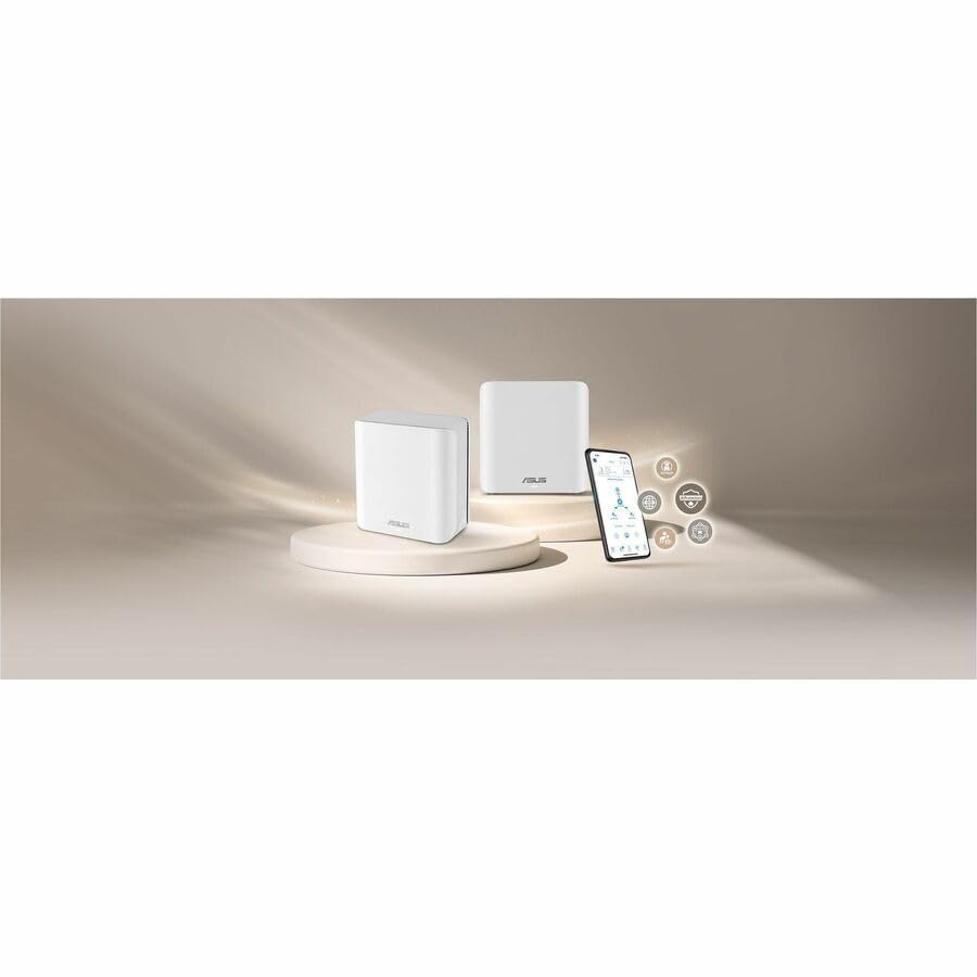 ASUS ZenWiFi BD4 (3-Pack) Dual-Band WiFi 7 Mesh, 3600 Mbps, 6500 sq.ft, Dual 2.5G Ports, Security and Parental Controls Included, Smart Home Master SSIDs