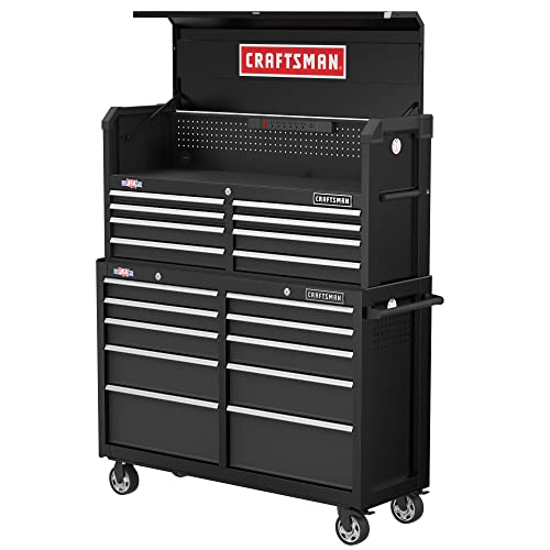 CRAFTSMAN S2000 52" Tool Chest, 10-Drawer Rolling Tool Storage Cabinet with Tray and Holder, Black (CMST352102BK)