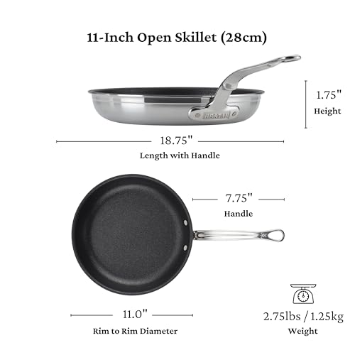 Hestan ProBond Forged TITUM - Professional Clad Stainless Steel, Nonstick, Frying Pan, (11-Inch) Induction Compatible, Made without PFOAs