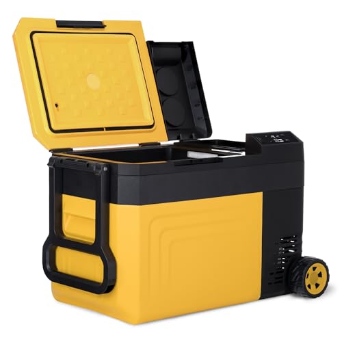 Newair 25 Qt. Portable Electric Cooler, 12v Car Mini Fridge, Hard Lunch Box for Jobsite, Workshop, Camping | Battery Powered Outdoor Cooler by 18/20V Dewalt, Bosch, Makita, Milwaukee Tool Batteries