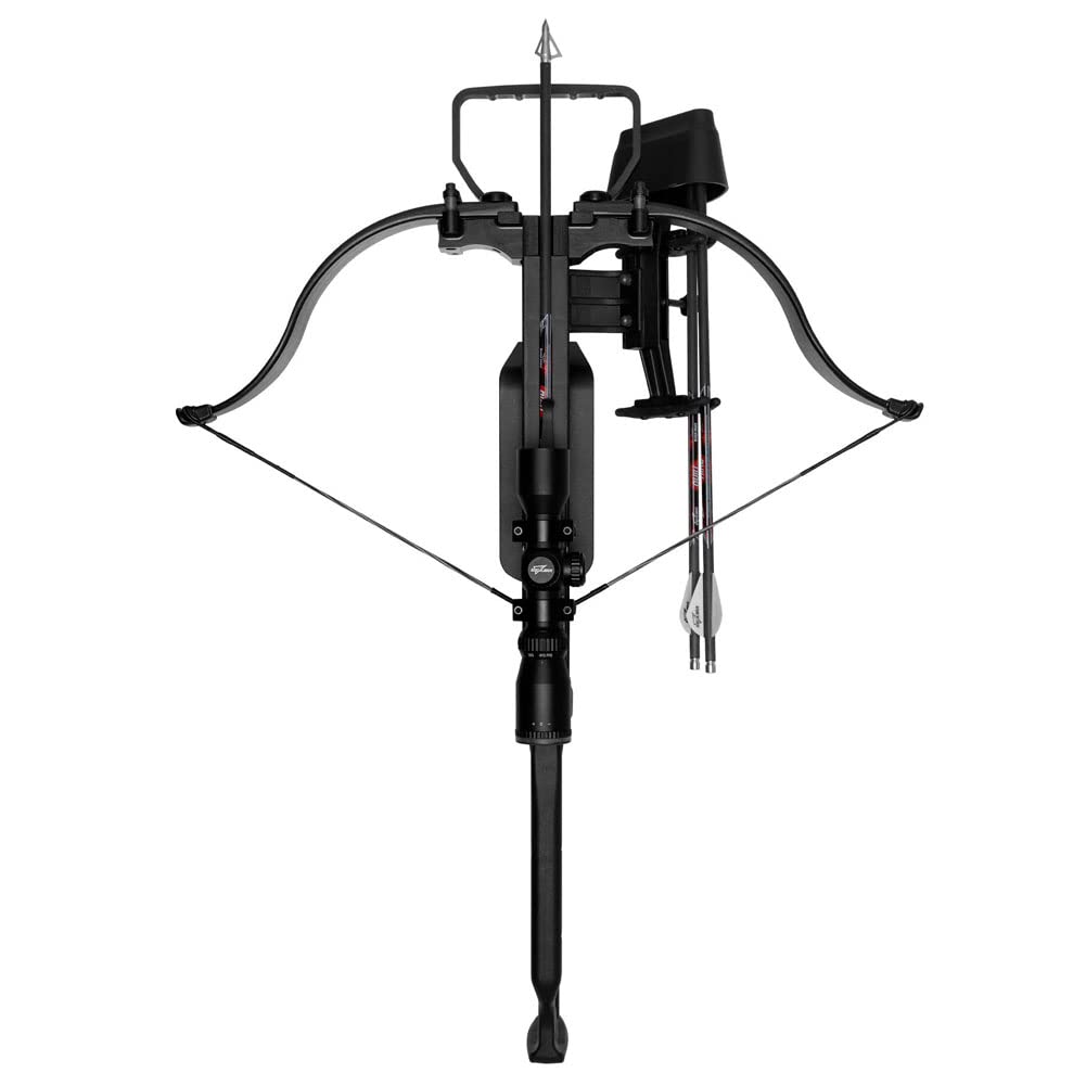 Excalibur Mag AIR Accurate Lightweight Durable Safety Versatile Hunting Archery Crossbow - 1-inch Scope Rings, 3 Quill 16.5" Arrows, 4-Arrow Quiver Included