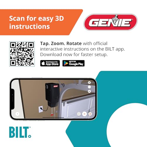 Genie 6172H-O Wall Mount Smart Garage Door Opener with Aladdin Connect, Wall Mounted Compact Space Saving Opener