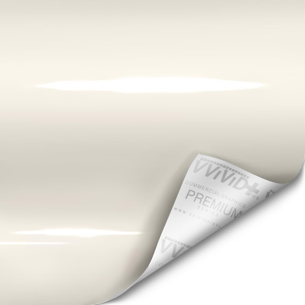 VViViD+ Ultra Gloss Pearl White Vinyl Car Wrap (50ft x 5ft)