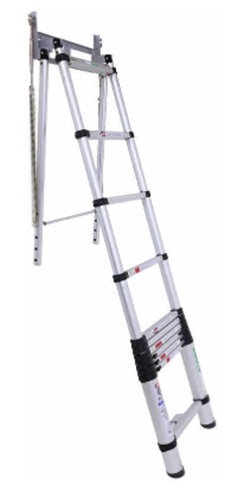 Telesteps 1000L Telescoping Attic & Loft Ladder – for 8–10 ft Ceilings | Type 1A 300 lb Rated | Compact Aluminum Ladder with One-Touch Operation, Spring Assist & OSHA Compliance
