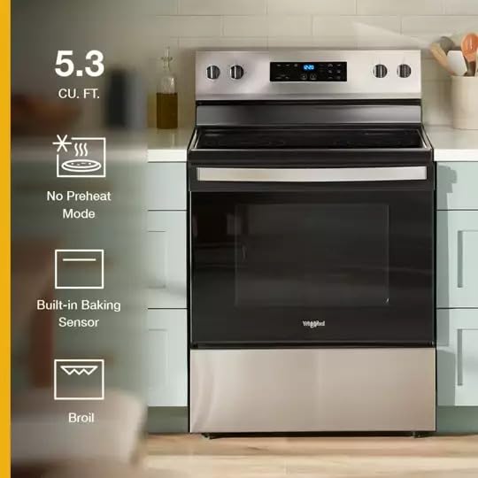 Whirlpool Flexible Electric Range by Whirlpool: 5.3 Cu. Ft. Freestanding with Stainless Steel Cooktop