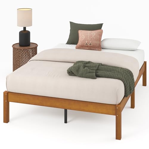 Zinus Ellie 14 Inch King Bamboo Platform Bed Frame, Wood Slat Support, No Box Spring Needed, Easy Assembly, Brown