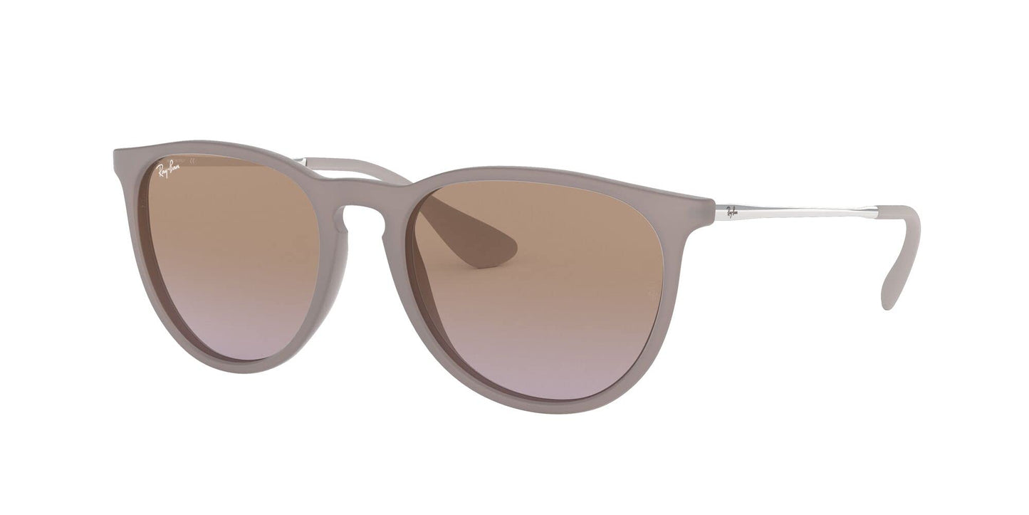 Ray-Ban Unisex RB4171 Erika Round Sunglasses, Dark Rubber Sand/Violet Gradient Brown, 54 mm
