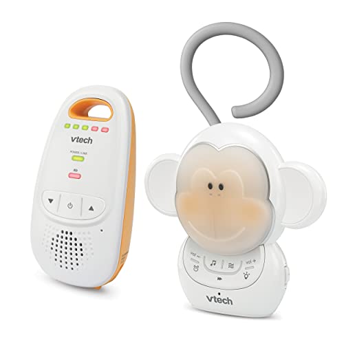 VTech DM1411 Audio Baby Monitor & Portable Soother Dual-Unit Rechargeable Battery, Long Range, Soft-Glow Night Light, Soothing Sounds & Lullabies, Digital Wireless Transmission, Sound Indicator