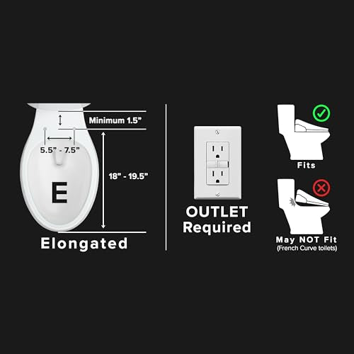 SmartBidet® SB-2000WE Electric Smart Bidet Toilet Seat with Heated Seat, Warm Air Dryer, Temperature Control Wash, and Control Panel, Elongated Seat