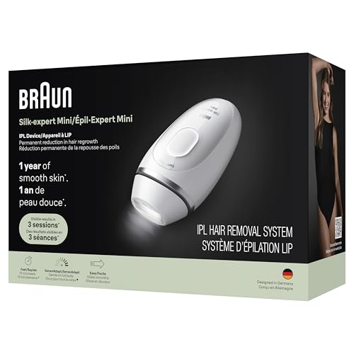Braun IPL Mini, Silk·Expert Mini, IPL Hair Removal for Women and Men, Permanent Laser Hair Reduction At-Home, IPL1115