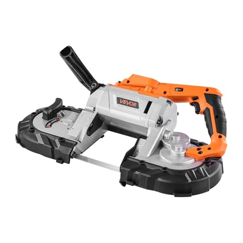 VEVOR 20V Portable Band Saw, 5 in Deep Cut, 360W Cordless Compact Bandsaw with Brushless Motor, Adjustable Speed, for Cutting Metal, Wood, Compatible with Makita Batteries (Bare Tool Only)