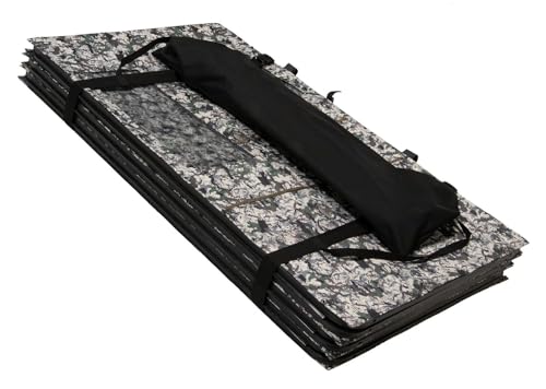 Hawk Warrior Hunting Durable 72'' L X 78'' T No-Tool Assembly Camo Concealing Ground Panel Blind with Silent Magnetic Closures & Multiple Windows