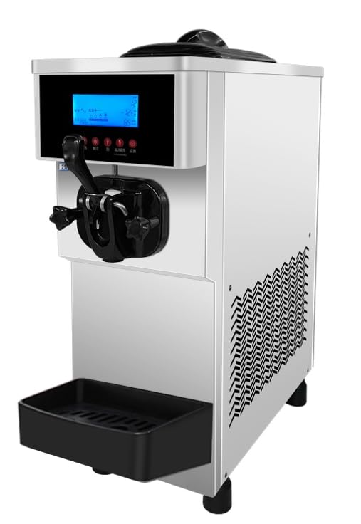 Commercial Soft Serve Ice Cream Machine, Single Flavor, 2.8-5.3 Gal/Hr Output, 5-Inch Display with Self-Cleaning & Easy Operation, 115V for Restaurant, Snack Bar, Cafe, 1400W