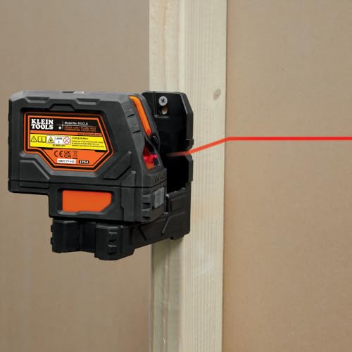 Klein Tools 93LCLS Self-Leveling Class II (≤ 1mW) Laser Level with Bright Red Cross Lines and Plumb Spot, Magnetic and Ceiling Clamp Mounting