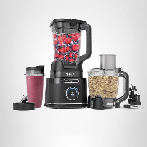 Ninja Kitchen System | All-in-One Food Processor & Blender | 8-Cup Bowl & (1) 24 oz. To-Go Cup BlendSense Tech | For Smoothies, Cookie Dough, Salsas, Cole Slaw & More | 1800 Peak Watt | Black | TB401